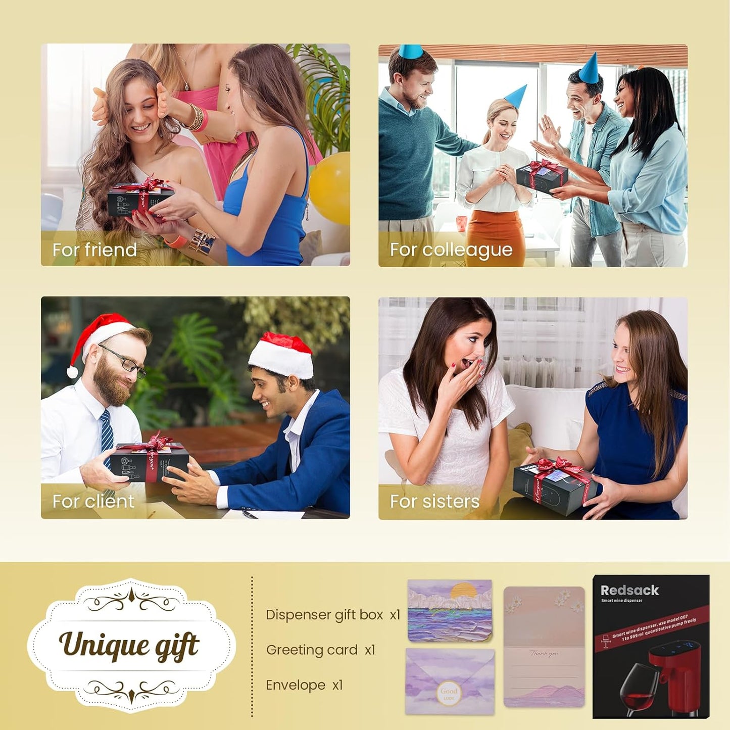 Electric Wine Decanter Pump - Rechargeable Smart Dispenser Adjustable 1-999ml, Precise Pouring for Wine、Whisky、Liquor、Drink、Automatic Aerator Measuring Display for Home Bar or Gift(Black)