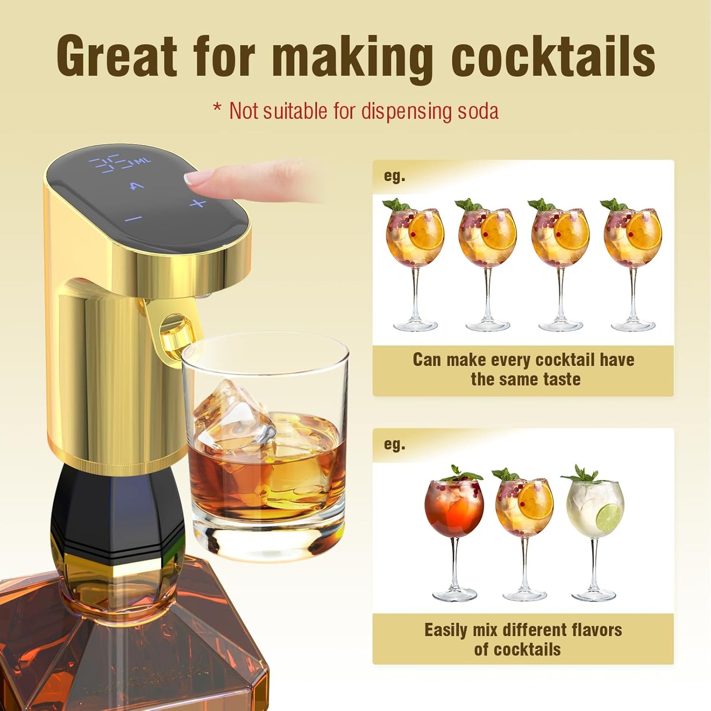 Electric Wine Decanter Pump - Rechargeable Smart Dispenser Adjustable 1-999ml, Precise Pouring for Wine、Whisky、Liquor、Drink、Automatic Aerator Measuring Display for Home Bar or Gift(Black)