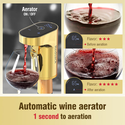 Electric Wine Decanter Pump - Rechargeable Smart Dispenser Adjustable 1-999ml, Precise Pouring for Wine、Whisky、Liquor、Drink、Automatic Aerator Measuring Display for Home Bar or Gift(Black)