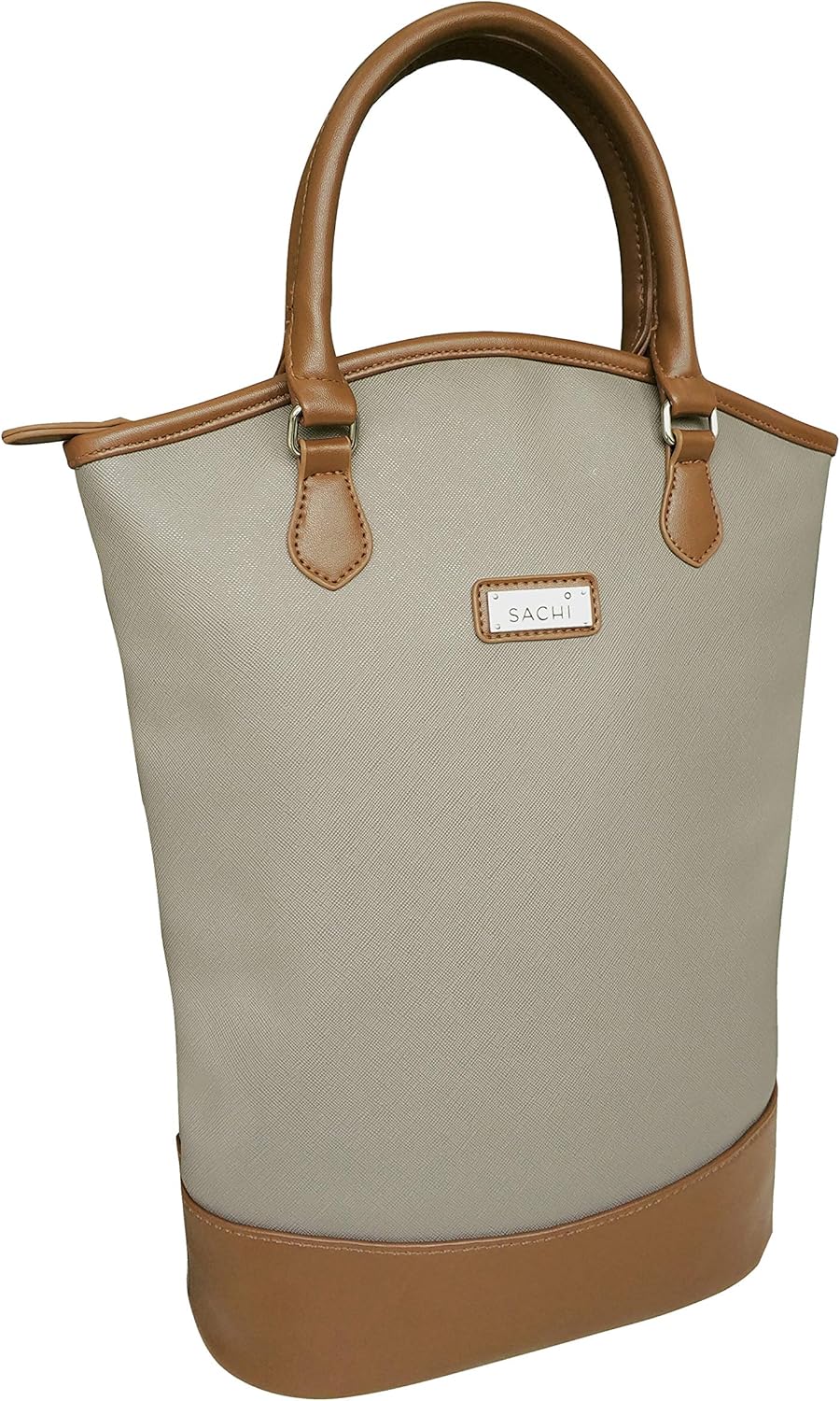 Sachi Two Bottle Wine Tote - Taupe